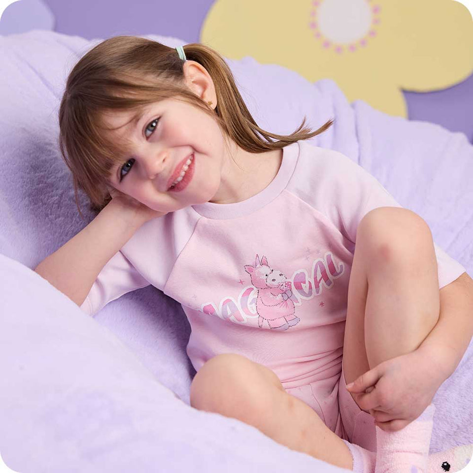 Unicorn Shorties Pajamas - Bedtime Ready