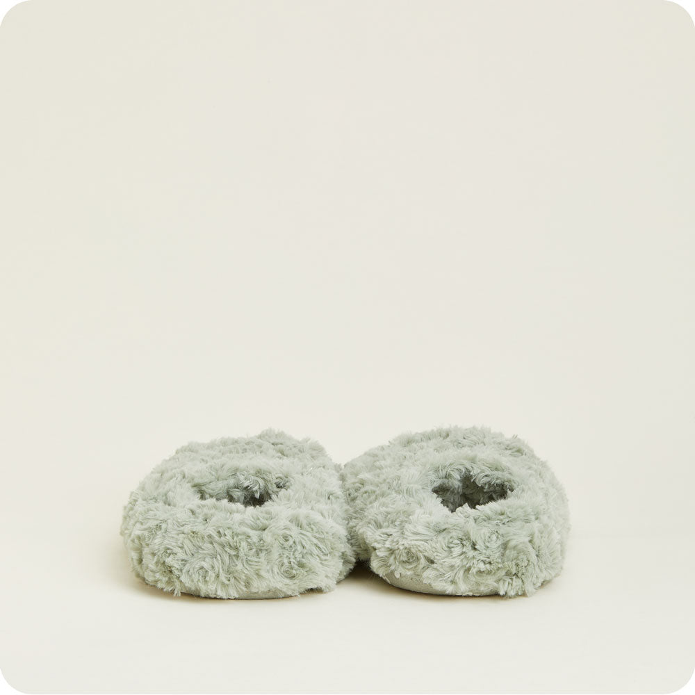 Curly Sage Green Slippers Warmies® - Classic Notes