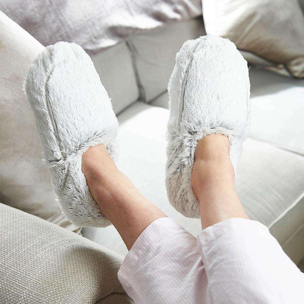 Marshmallow Gray Slippers Warmies® - Fresh Notes