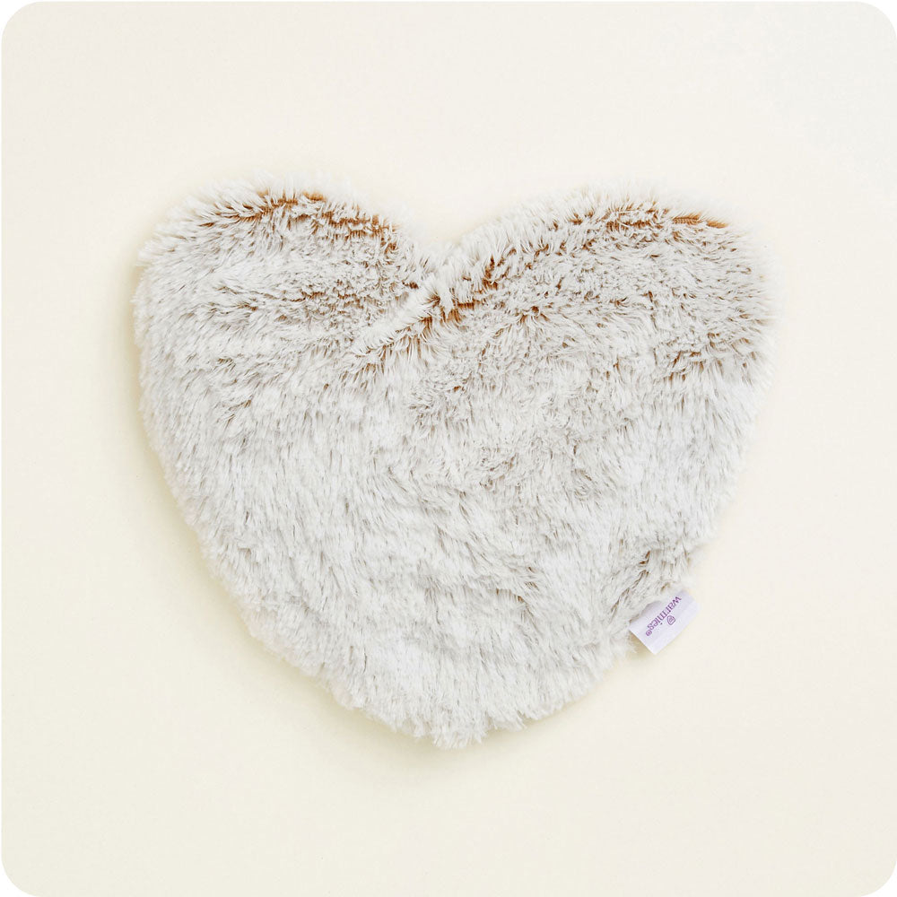Marshmallow Brown Heart Heat Pad Warmies - Daily Comfort