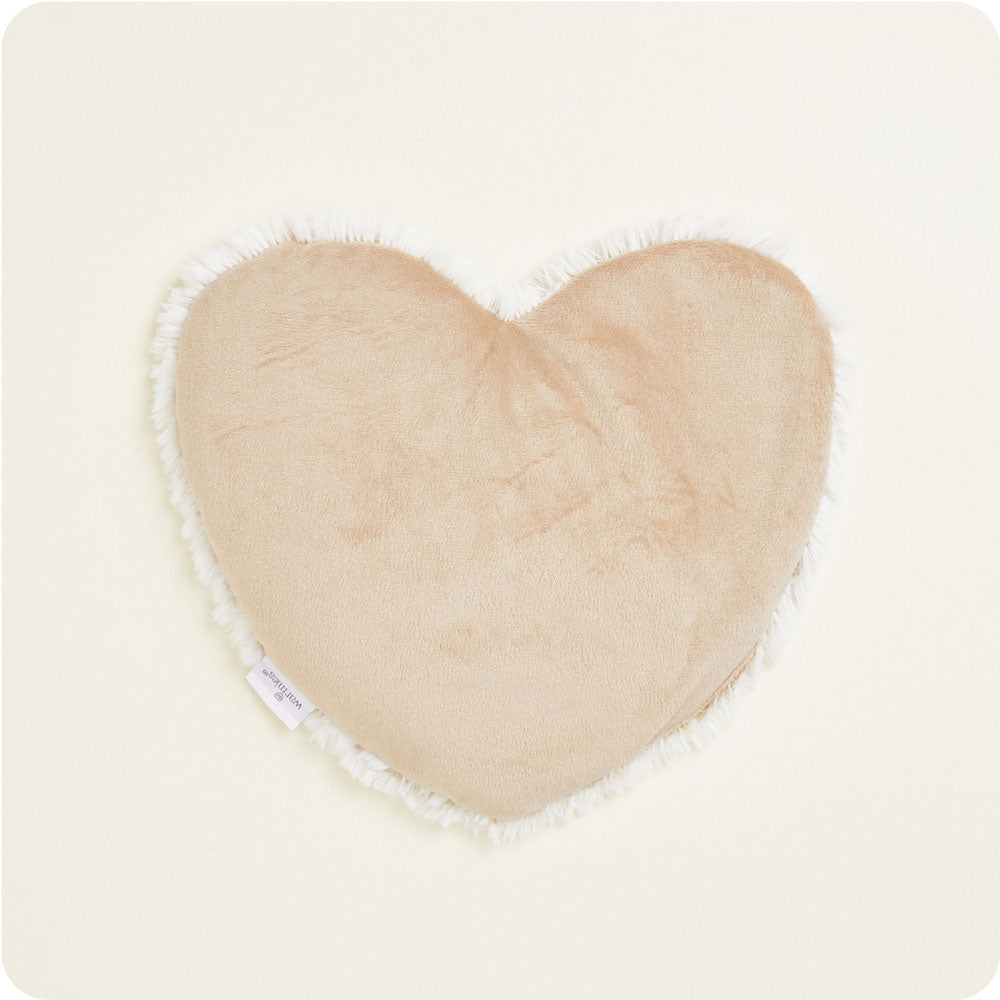 Marshmallow Brown Heart Heat Pad Warmies - Daily Comfort
